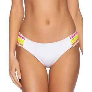 Becca NEW French Trellis Hipster X-Large Bikini Bottom White Rainbow